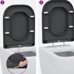 vidaXL Toilet sæde Antracit 47,5 x 35 x 3,6 cm Duroplast