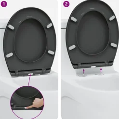 vidaXL Toilet sæde Antracit 47 x 37 x 4 cm Duroplast