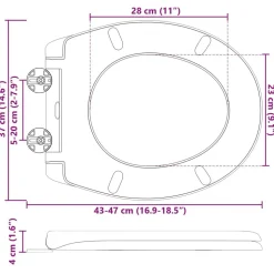 vidaXL Toilet sæde Antracit 47 x 37 x 4 cm Duroplast