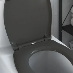 vidaXL Toilet sæde Antracit 47 x 37 x 4 cm Duroplast