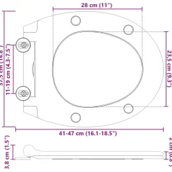 vidaXL Toilet sæde Antracit 47 x 37,5 x 3,8 cm Duroplast