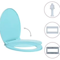 vidaXL toiletsæde med soft-close oval grøn