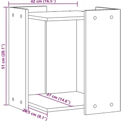 vidaXL toiletskjuler kattebakke 42x42x51 cm konstrueret træ røget eg