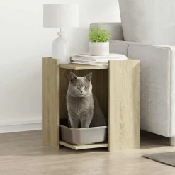 vidaXL toiletskjuler kattebakke 42x42x51 cm konstrueret træ sonoma-eg