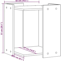 vidaXL toiletskjuler kattebakke 42x42x51 cm konstrueret træ sonoma-eg