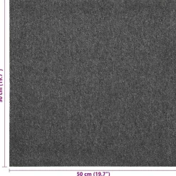 vidaXL Tæppe 20 pcs Antracit 50 x 50 cm 100% Polypropylen