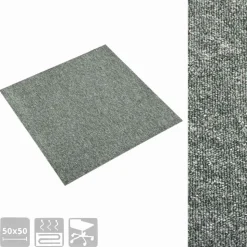 vidaXL Tæppe 20 pcs Grøn 50 x 50 cm 100% Polypropylen