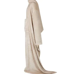 vidaXL Tæppe-hoodie Beige F Flannel