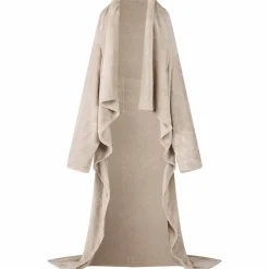 vidaXL Tæppe-hoodie Beige F Flannel