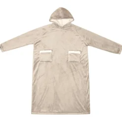 vidaXL Tæppe-hoodie Beige M Fleece og Flannel