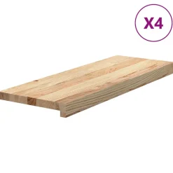 vidaXL trappemåtter 4 stk ubehandlet 70x25x2 cm massivt egetræ