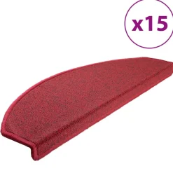vidaXL trappemåtter 15 stk. 65x24x4 cm rød halvrund store