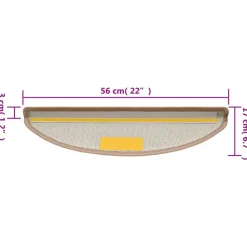 vidaXL trappemåtter 15 stk. 56x17x3 cm lysebrune halvrunde