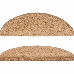 vidaXL trappemåtter 15 stk. 56x17x3 cm beige halvrunde