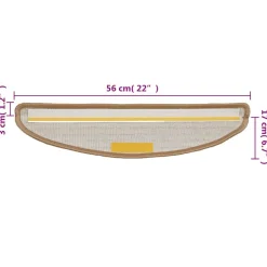 vidaXL trappemåtter 15 stk. 56x17x3 cm beige halvrunde
