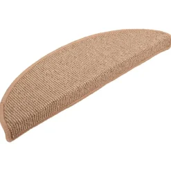 vidaXL trappemåtter 15 stk. 56x17x3 cm lysebrune halvrunde
