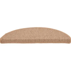 vidaXL trappemåtter 15 stk. 56x17x3 cm lysebrune halvrunde