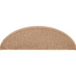vidaXL trappemåtter 15 stk. 56x17x3 cm lysebrune halvrunde