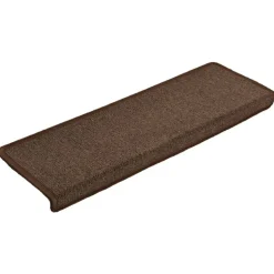 vidaXL trappemåtter 15 stk. 65x21x4 cm brune rektangulære kanter