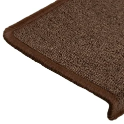 vidaXL trappemåtter 15 stk. 65x21x4 cm brune rektangulære kanter