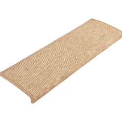vidaXL trappemåtter 15 stk. 65x21x4 cm lysebrune rektangulære kanter