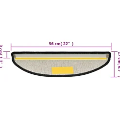 vidaXL trappemåtter 15 stk. 56x17x3 cm antracit halvrund