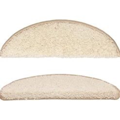 vidaXL trappemåtter 15 stk. 56x17x3 cm cremefarvede halvrund