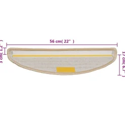 vidaXL trappemåtter 15 stk. 56x17x3 cm cremefarvede halvrund