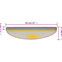 vidaXL trappemåtter 15 stk. 56x17x3 cm taupe halvrund
