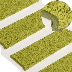 vidaXL trappemåtter 15 stk. 65x21x4 cm grønne rektangulære kant