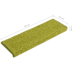 vidaXL trappemåtter 15 stk. 65x21x4 cm grønne rektangulære kant