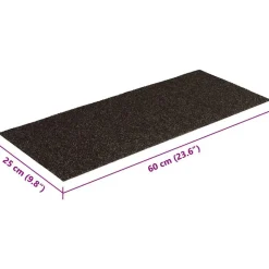 vidaXL trappemåtter selvklæbende 15 stk. 60x25 cm mørkebrune rektangulære