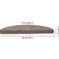 vidaXL trappemåtter selvklæbende 5 stk. 56x17x3 cm beige halvrund