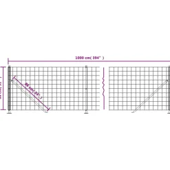 vidaXL trådhegn med flange 0,8x10 m grøn