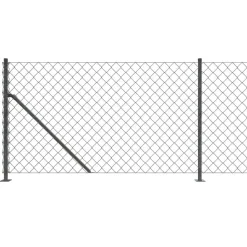 vidaXL trådhegn med flange 0,8x10 m antracitgrå