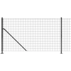 vidaXL trådhegn med flange 0,8x10 m antracitgrå