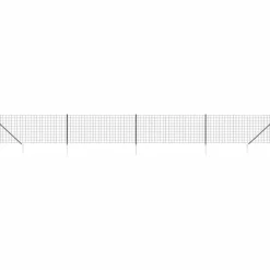 vidaXL trådhegn med jordspyd 0,8x10 m antracitgrå