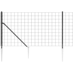 vidaXL trådhegn med jordspyd 0,8x10 m antracitgrå