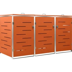 vidaXL tredobbelt skraldespandsskjuler 207x77,5x112,5 cm rustfrit stål