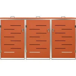 vidaXL tredobbelt skraldespandsskjuler 207x77,5x112,5 cm rustfrit stål
