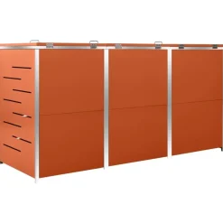 vidaXL tredobbelt skraldespandsskjuler 207x77,5x112,5 cm rustfrit stål