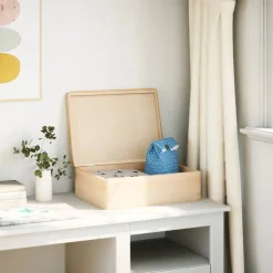 vidaXL trækasse med låg 40x30x13 cm massivt fyrretræ