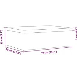 vidaXL trækasse med låg 40x30x13 cm massivt fyrretræ