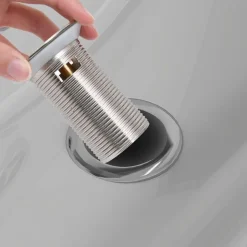vidaXL trykafløb med overløbsfunktion 6,4x6,4x9,1 cm krom