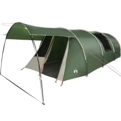 vidaXL Tunnel telt 4-personer med tag Grøn og Hvid 740 x 370 x 220 cm
