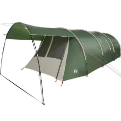 vidaXL Tunnel telt 4-personer med tag Grøn og Hvid 740 x 370 x 220 cm