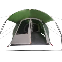 vidaXL Tunnel telt 4-personer med tag Grøn og Hvid 740 x 370 x 220 cm