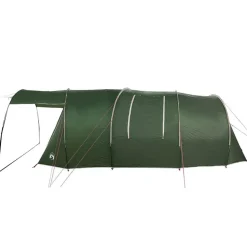 vidaXL Tunnel telt 4-personer med tag Grøn og Hvid 740 x 370 x 220 cm