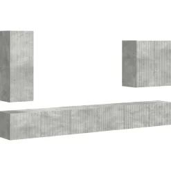 vidaXL Tv vægskab sæt Vægmonteret 6 pcs Beton Grå
