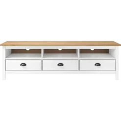 vidaXL tv-bord Hill 158x40x47 cm massivt fyrretræ hvid